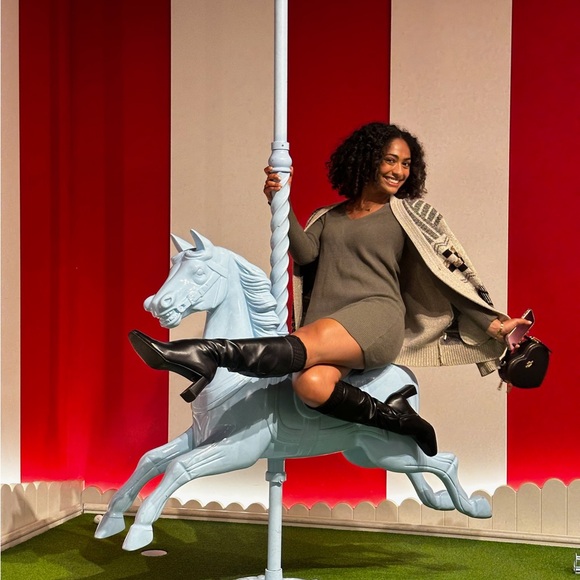 A New Day Target Dark Green Tunic Ribbed Sweater Dress - Picture 4 of 5